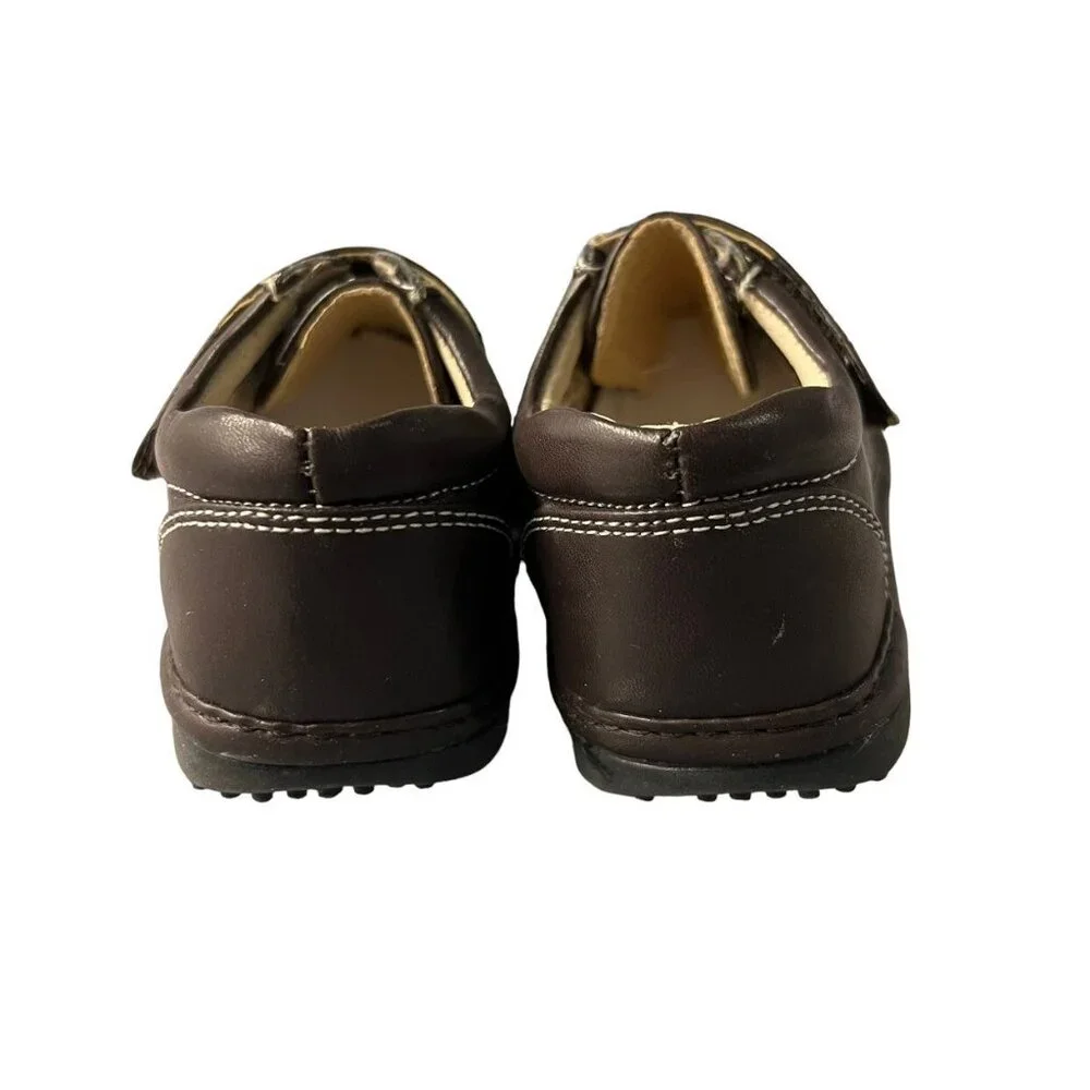 NEW Mooshu Trainers Sz 5 Brown Leather Squeaker Shoes